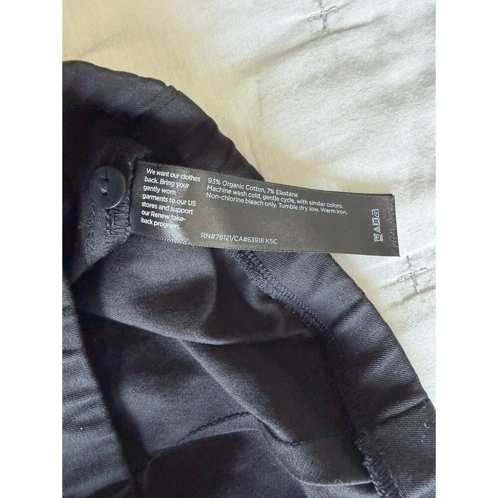 Eileen Fisher Black Stretch Side Zip Ankle Pants Organic Cotton 1X